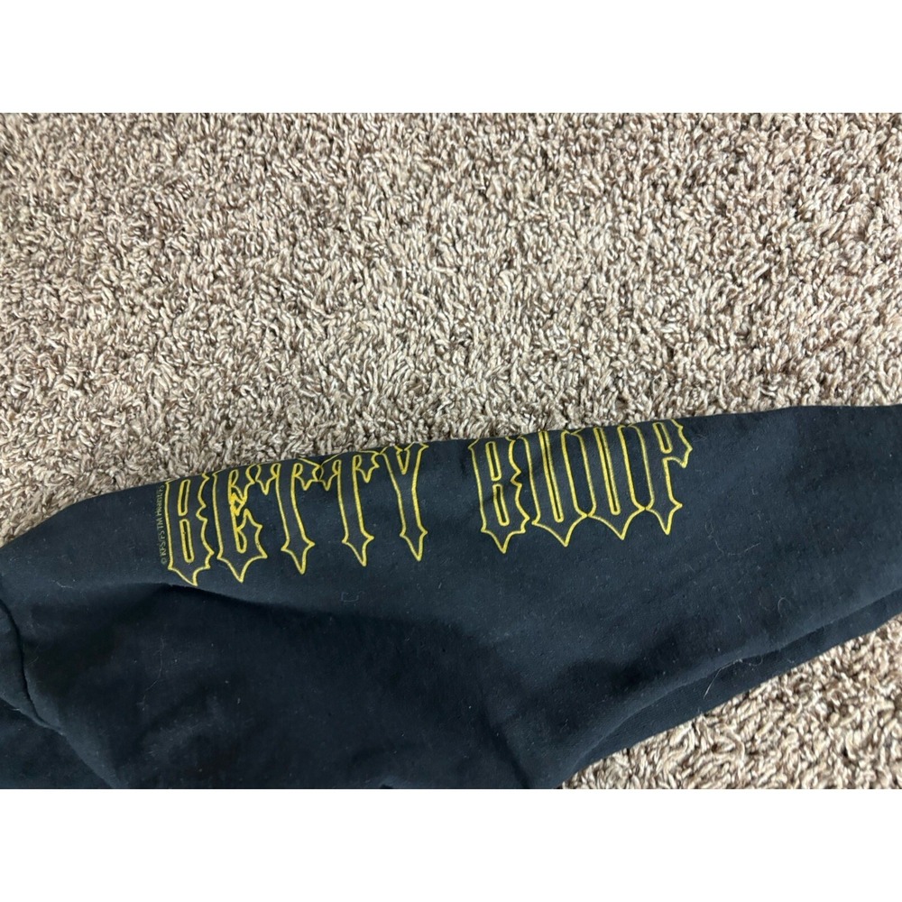 Brisco Brands Betty Boop‎ Biker Print Pullover Sweater Hoodie Womens Large Black - Picture 5 of 6